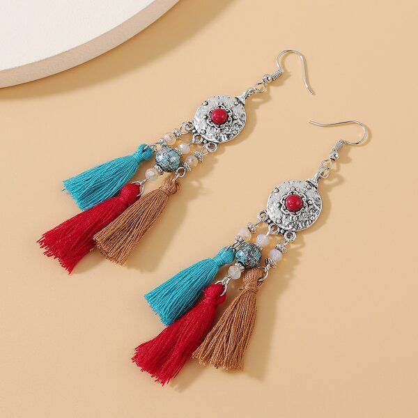 

Tassel Charm Drop Earrings, Multicolor
