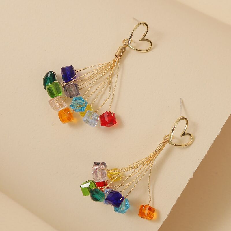 

Geometric Charm Drop Earrings, Multicolor