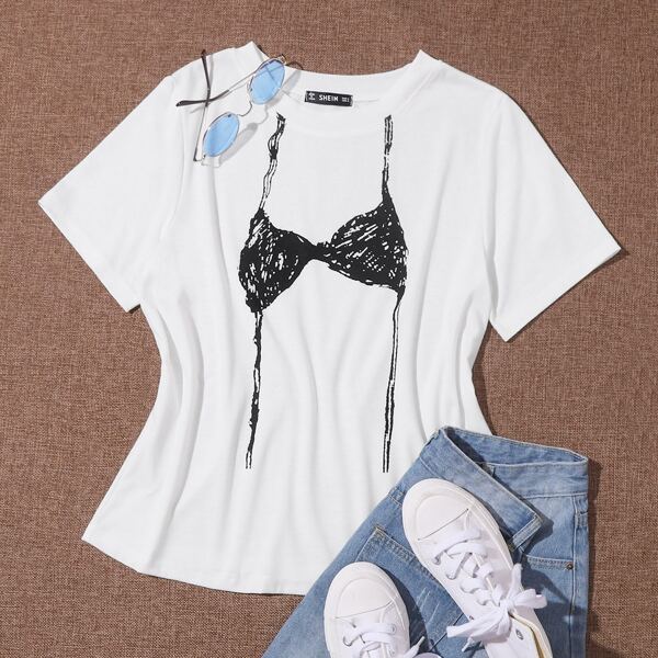 

Graphic Print Tee, White