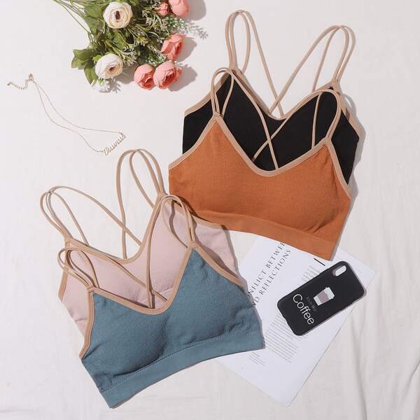

4pack Crisscross Bra Set, Multicolor