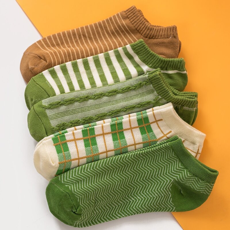 

5pairs Plaid Pattern Socks, Multicolor