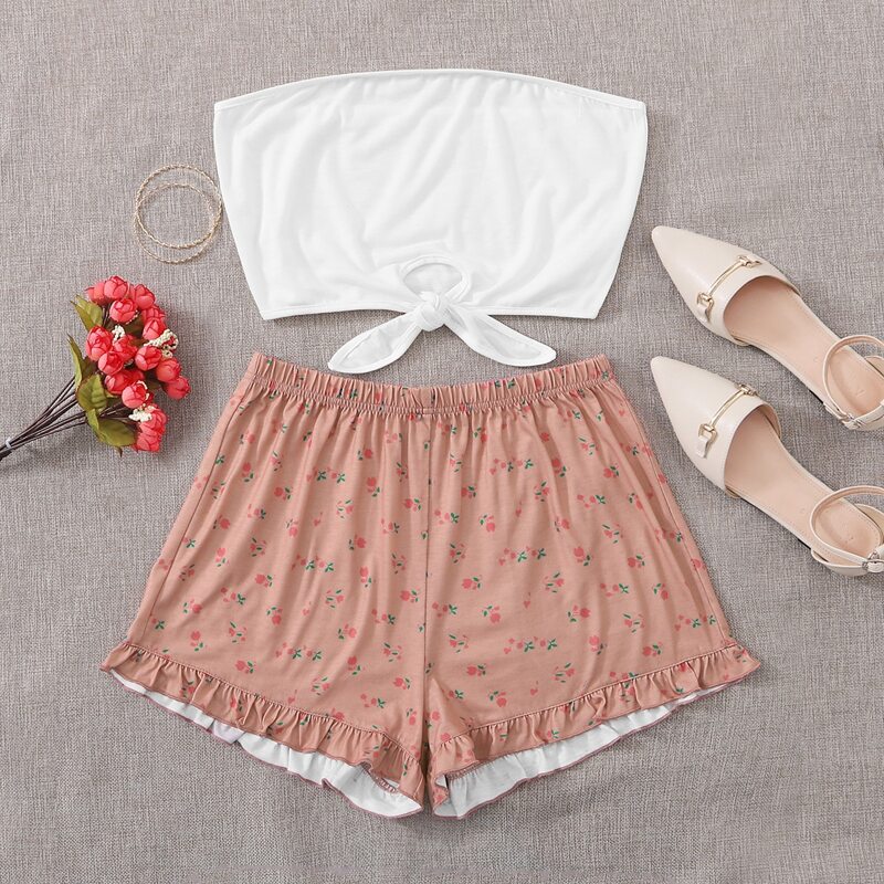 

Tube Top & Ditsy Floral Shorts, Multicolor