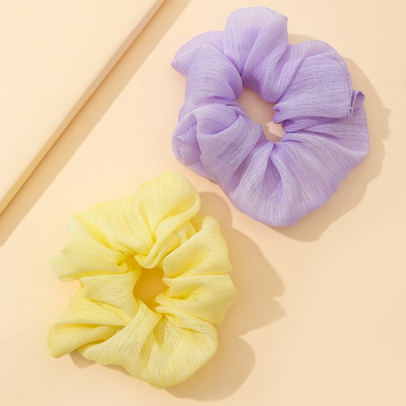 

2pcs Simple Mesh Scrunchie, Multicolor