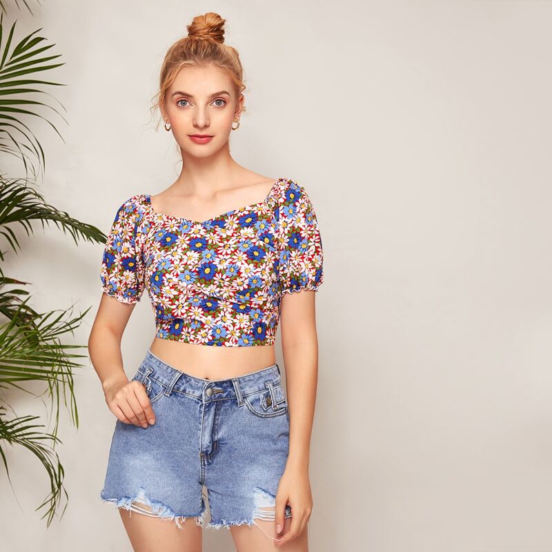 

Floral Crop Top, Multicolor