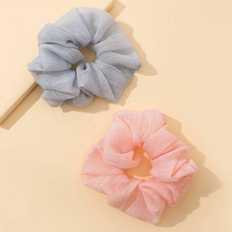 

2pcs Simple Mesh Scrunchie, Multicolor