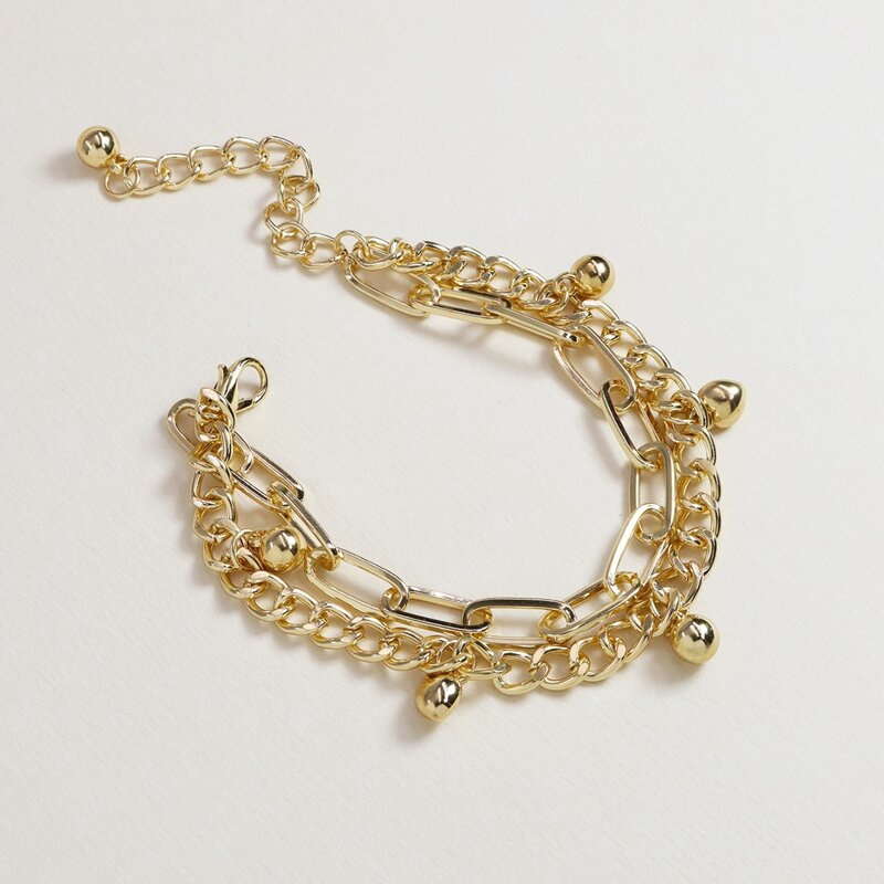 

Ball Charm Chain Bracelet, Gold
