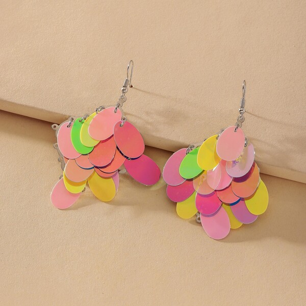 

Colorful Geo Drop Earrings, Multicolor