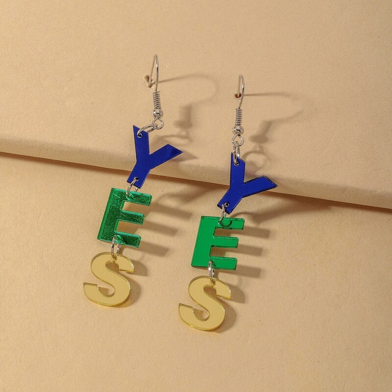 

Letter Drop Earrings, Multicolor