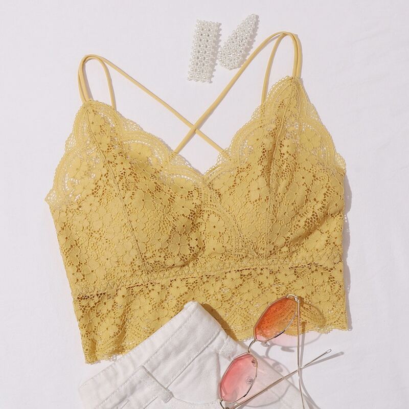 

Floral Lace Bralette, Yellow