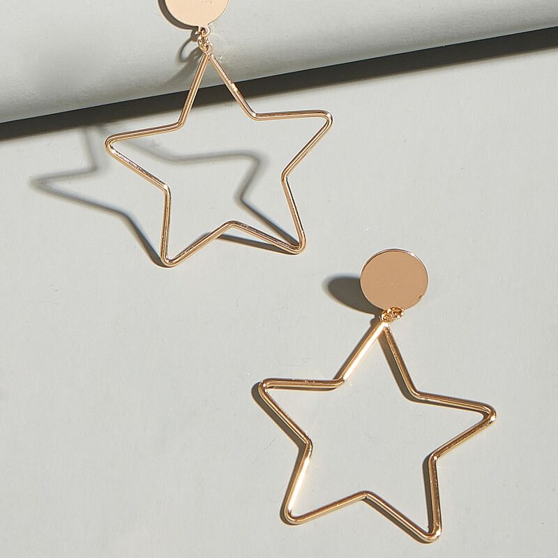 

Star Drop Earrings, Gold