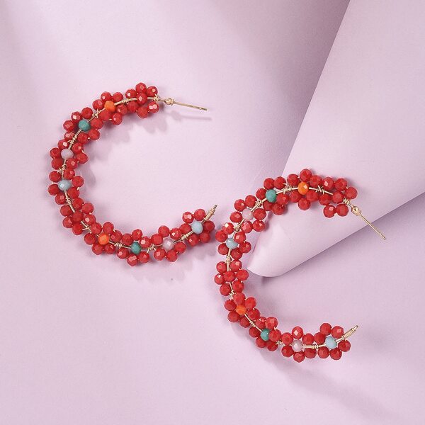 

Серьги-кольца из бисера, Красный
