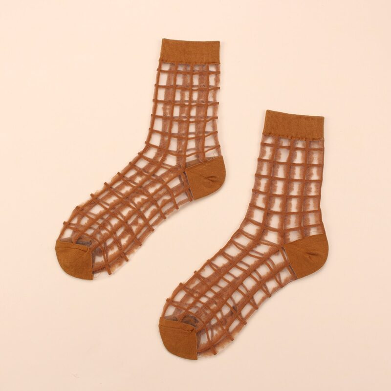 

Grid Mesh Socks, Yellow