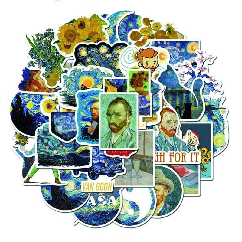 

40pcs Oil Painting Sticker, Multicolor