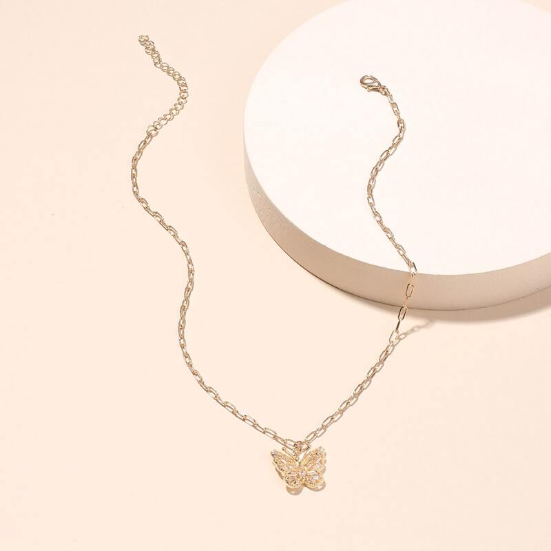 

Butterfly Charm Necklace, Gold