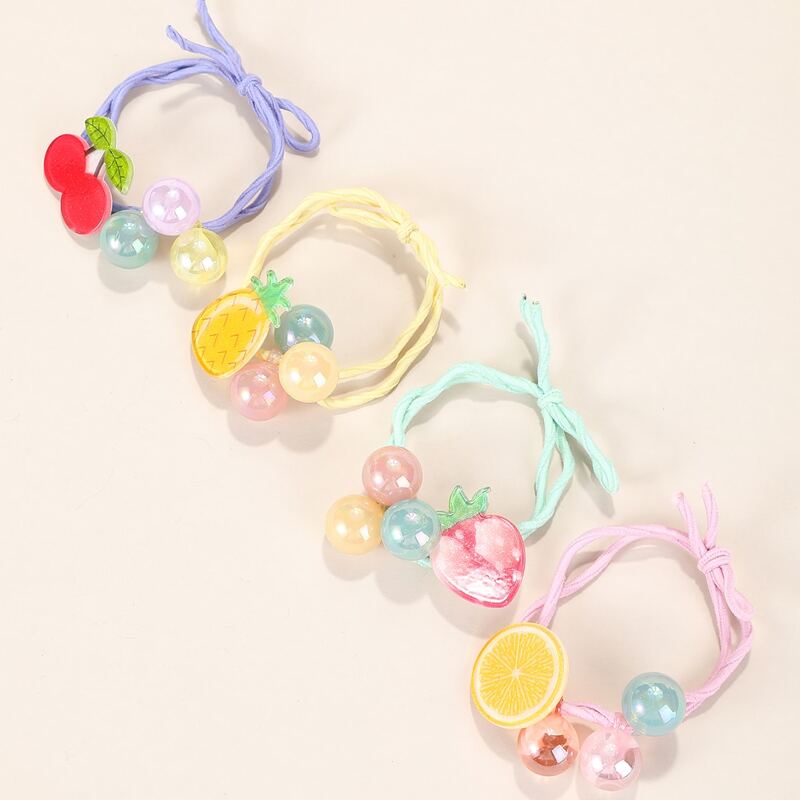 

4pcs Fruit Decor Hair Tie, Multicolor