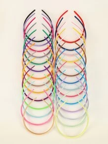 10pcs/28pcs 1cm Fashionable Versatile Grosgrain Headband ,Hair Hoop Hairband For Women Hair Accessories Head Accessories - Multicolor - View 1