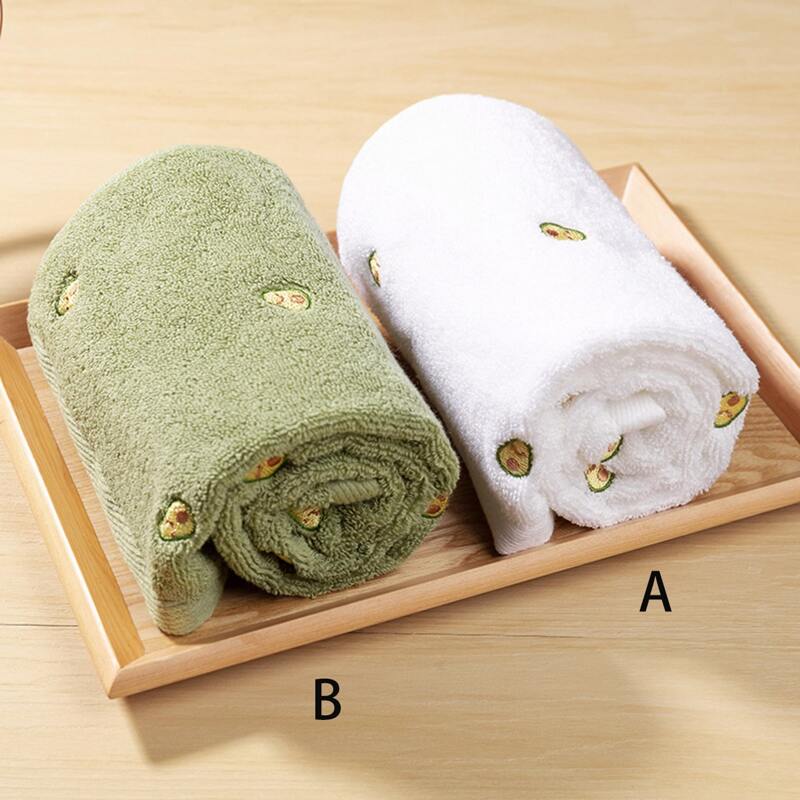 

1pc Avocado Embroidery Face Towel, Green