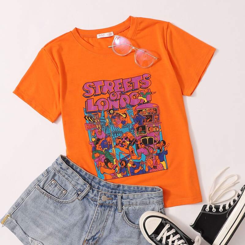 

Pop Art Print Orange Tee