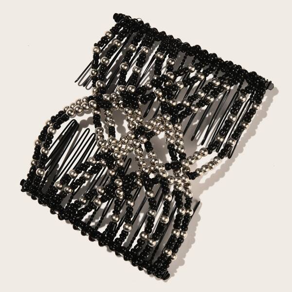 

Заколка для волос из бус, Серебряные