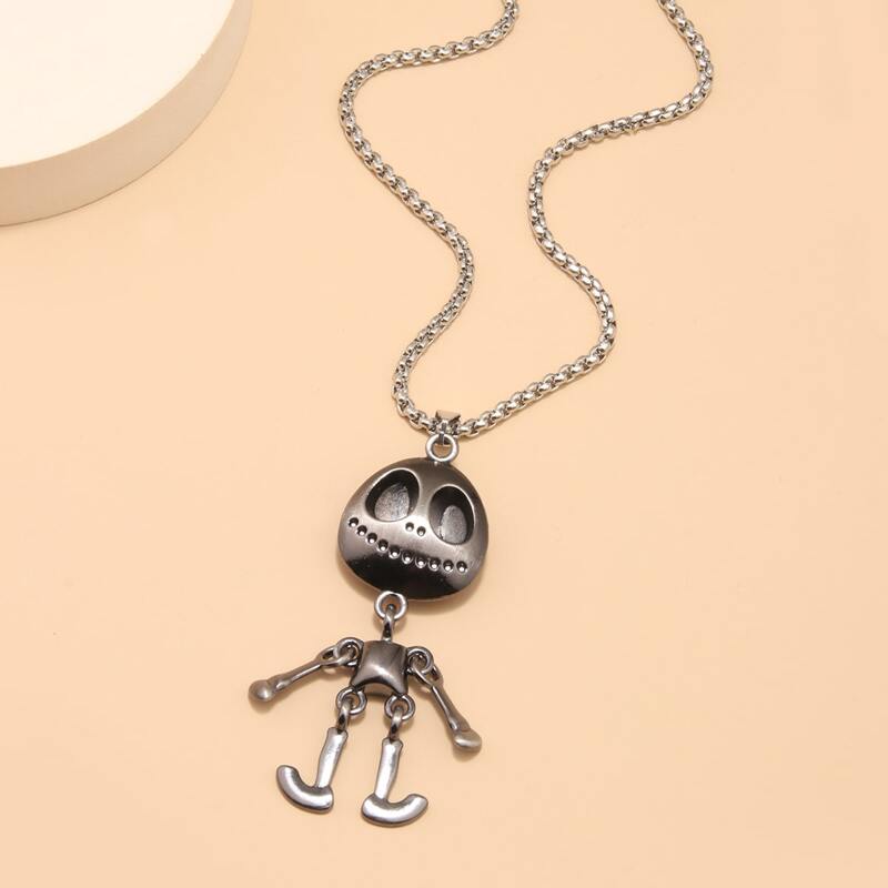 

Guys Figure Charm Necklace, Silver