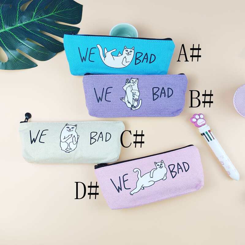 

1pc Cat Print Pencil Case, Multicolor