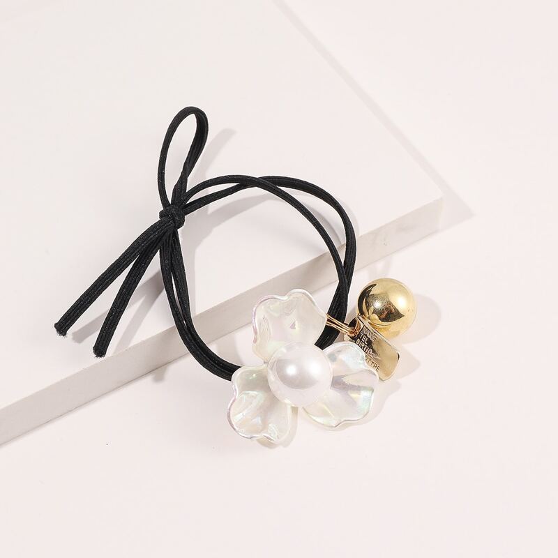 

Floral Decor Hair Tie, White