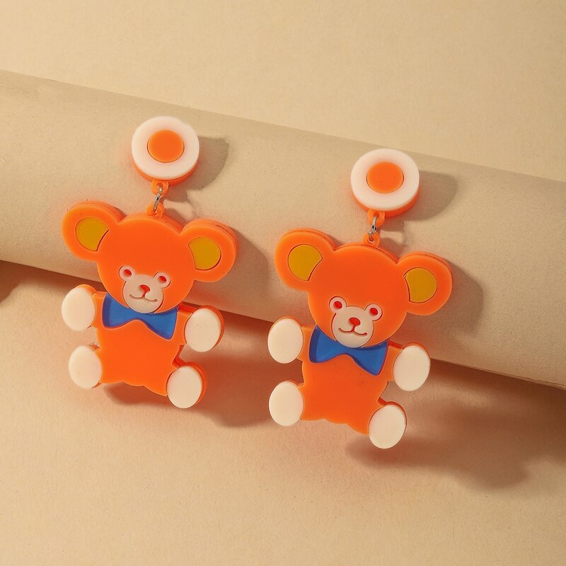 

Animal Drop Earrings, Orange