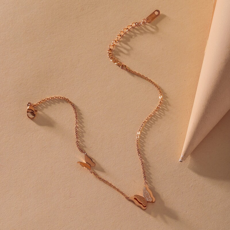 

Butterfly Charm Anklet, Gold