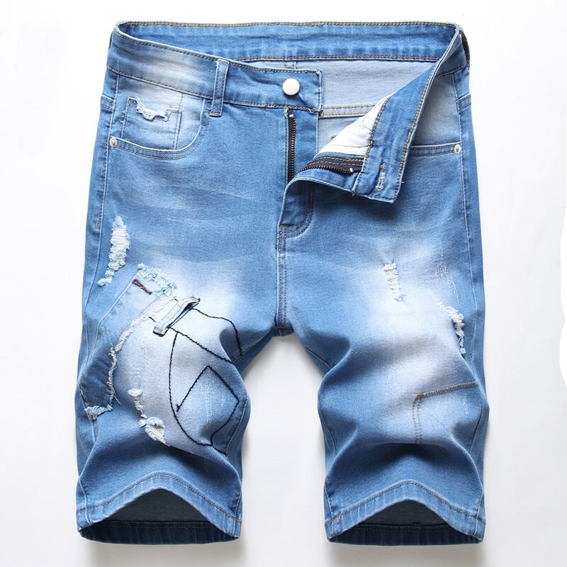 

Guys Collage Ripped Denim Shorts, Medium wash