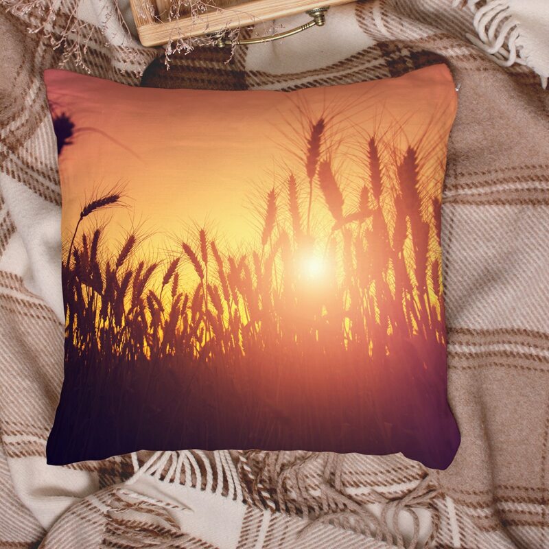 

Wheat Ear Print Cushion Cover Without Filler, Multicolor