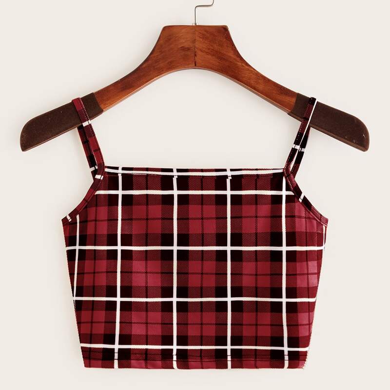 

Plaid Crop Cami, Multicolor