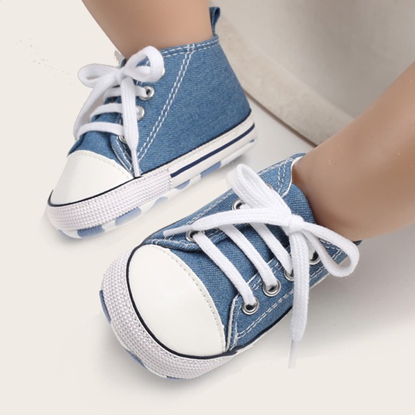 

Baby Boy Cap Toe Lace-up Front Sneakers, Baby blue