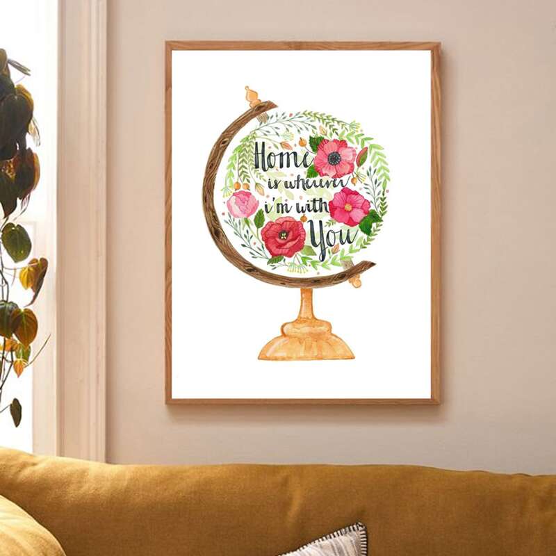 

Flower Print Wall Painting Without Frame, Multicolor