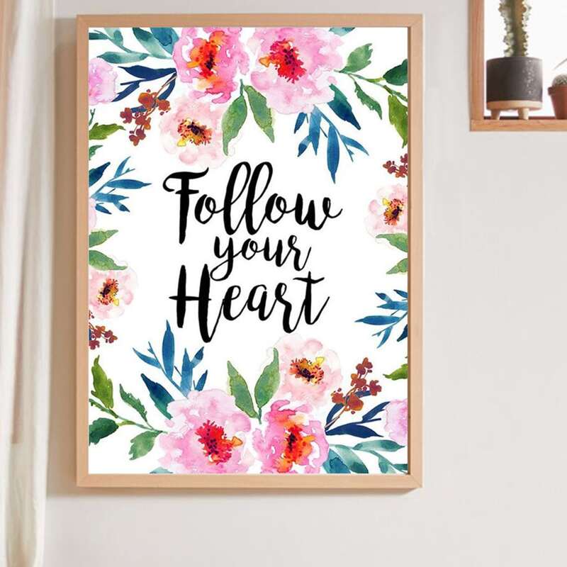 

Flower Print Wall Painting Without Frame, Multicolor