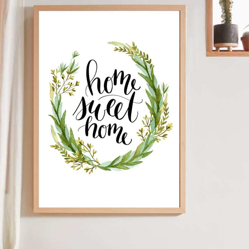 

Slogan Graphic Wall Painting Without Frame, Multicolor