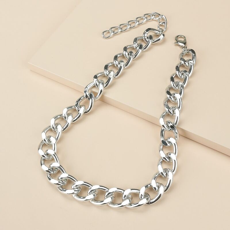 

Guys Simple Chain Necklace, Silver