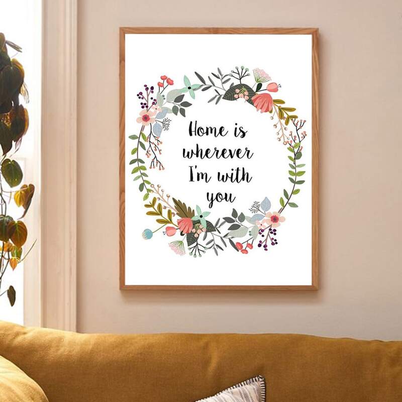 

Slogan Graphic Wall Painting Without Frame, Multicolor