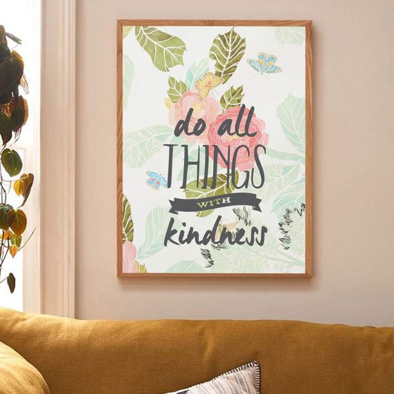 

Slogan Graphic Wall Painting Without Frame, Multicolor