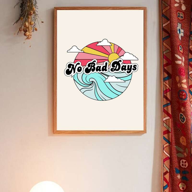 

Slogan Graphic Wall Painting Without Frame, Multicolor