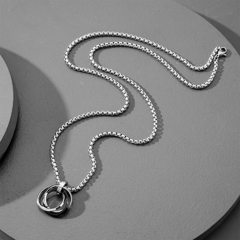 

Guys Geo Chain Necklace, Silver