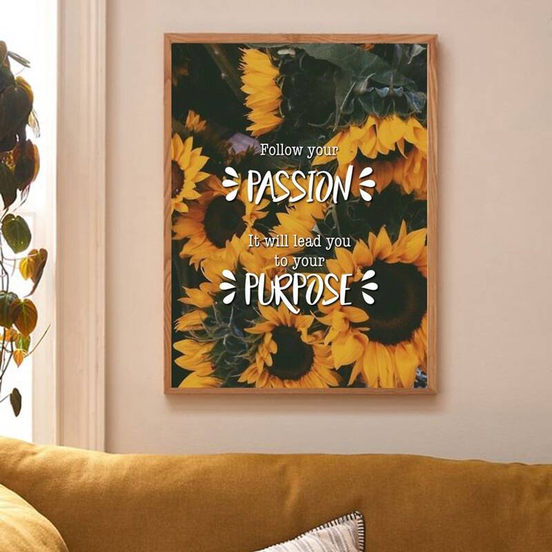 

Sunflower Print Wall Painting Without Frame, Multicolor