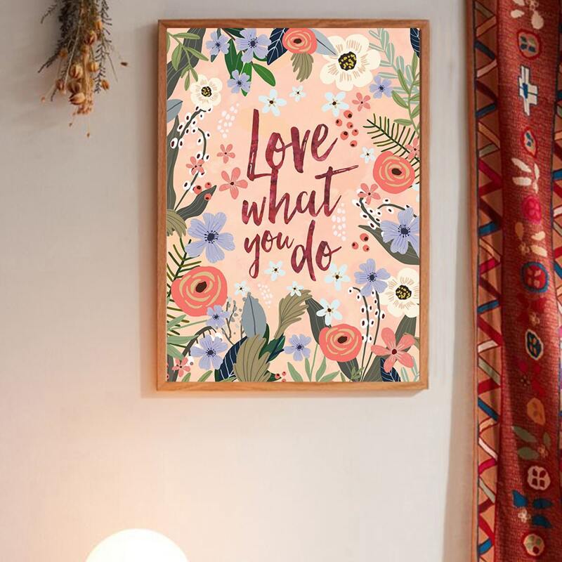 

Slogan Graphic Wall Painting Without Frame, Multicolor