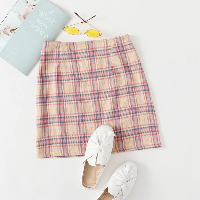 

Tartan Plaid High Waist A-line Skirt, Multicolor