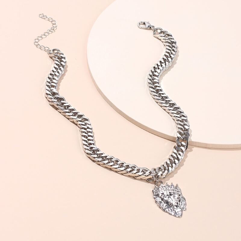 

Guys Animal Charm Necklace, Silver