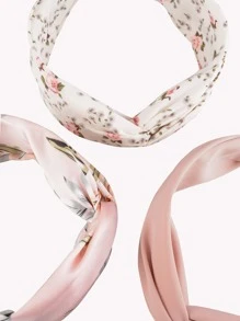 3入組印花結飾髮箍 - 彩色 - 查看 3