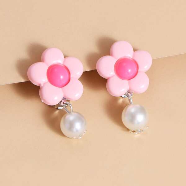 

Toddler Girls Flower Design Ear Cuff, Pink