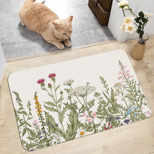 

Flower Print Carpet, Multicolor