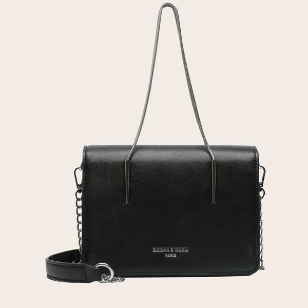 

Сумка-тоут с текстовым декором, Чёрный