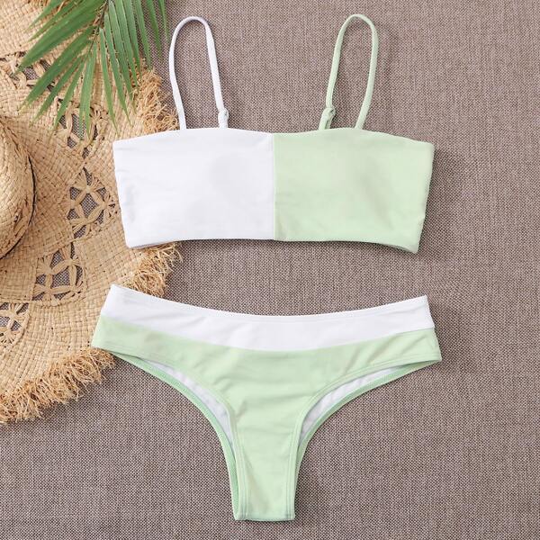 

Two Tone Bikini Swimsuit, Multicolor
