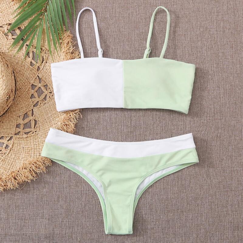 

Two Tone Bikini Swimsuit, Multicolor